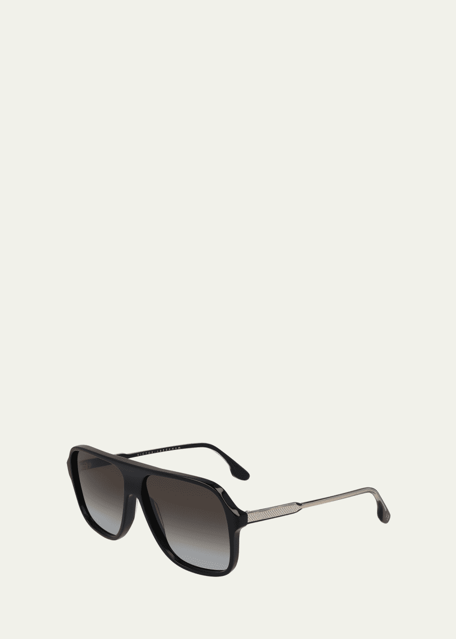 Image 1 of 1: Guilloche Acetate Navigator Sunglasses