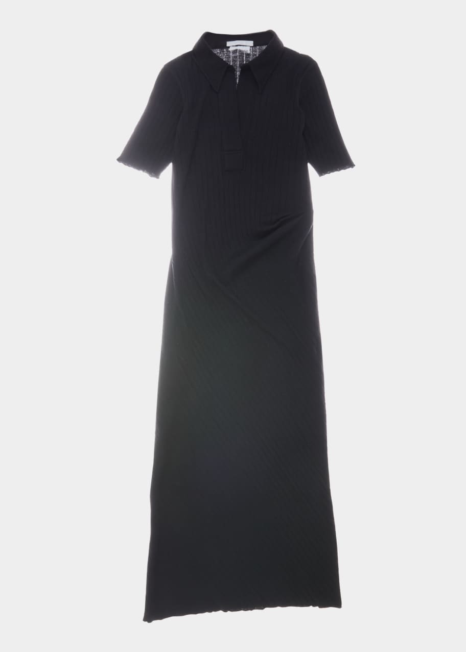 Helmut Lang Ribbed Knit Polo Midi Dress - Bergdorf Goodman