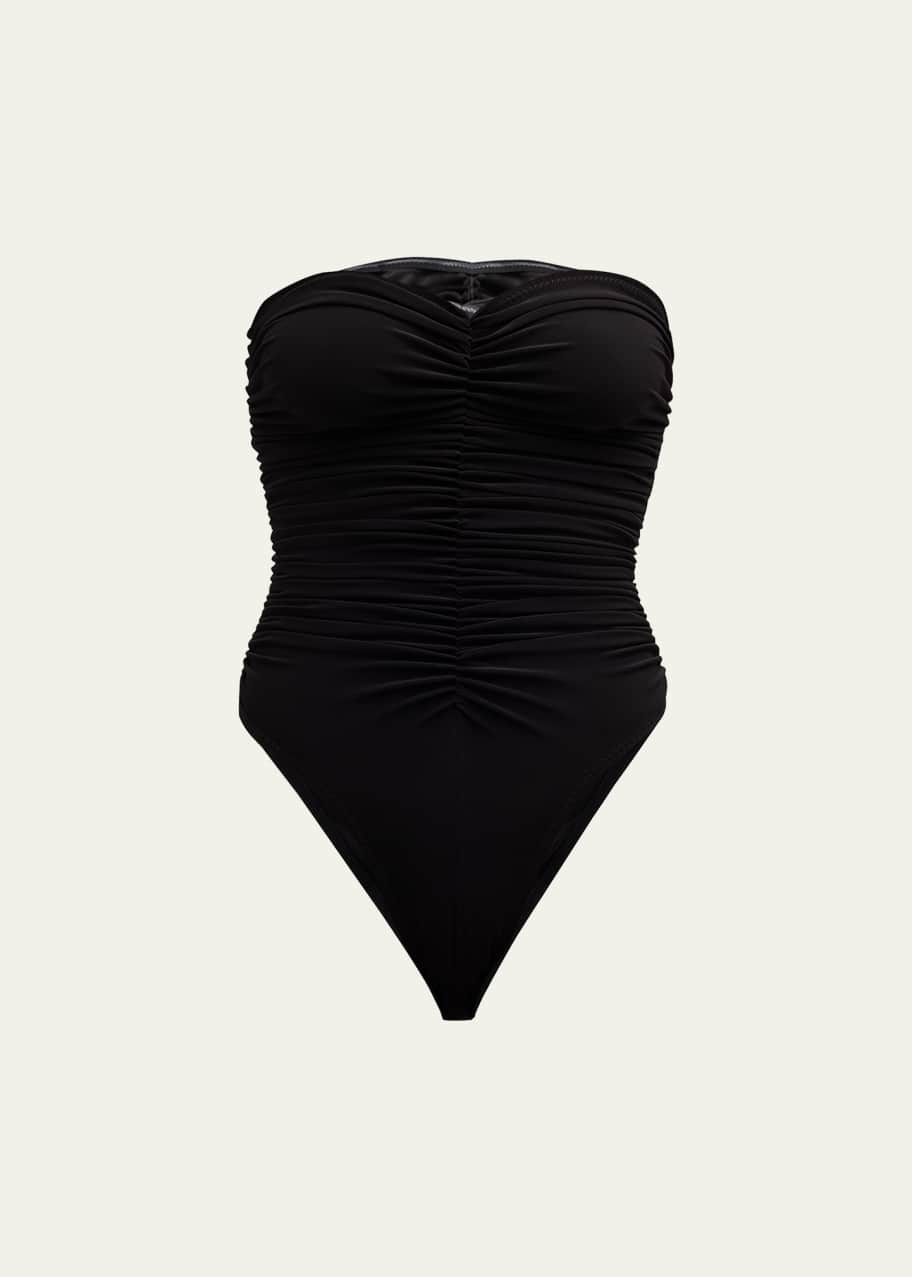 Image 1 of 1: Marissa Strapless Shirred One-Piece Swimsuit