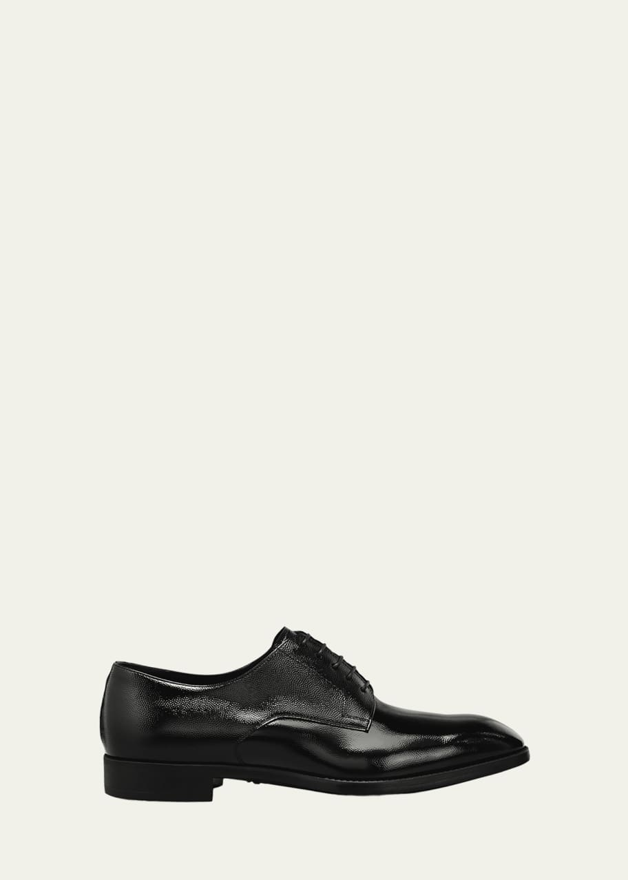 Image 1 of 1: Men's Pebbled Leather Lace-Up Shoes