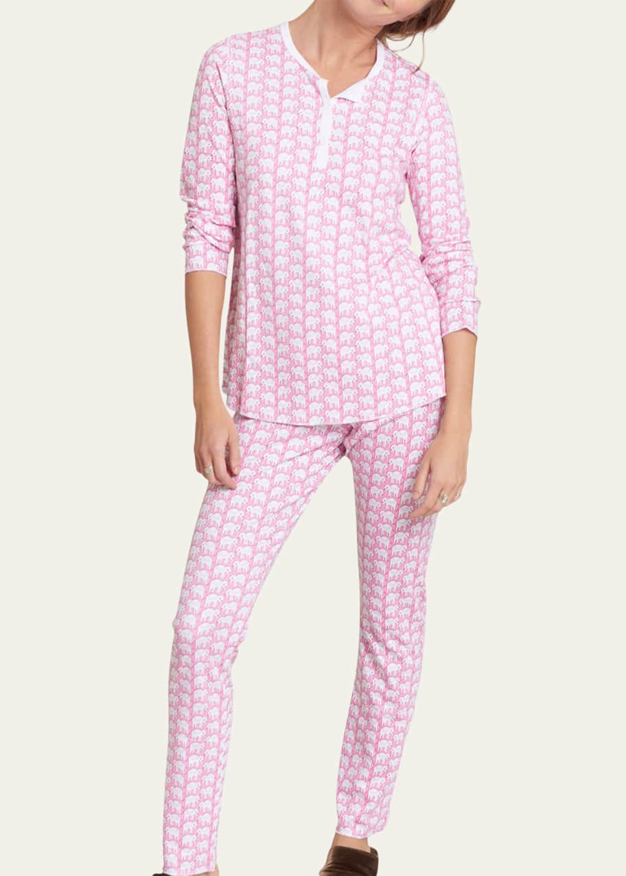 Roller Rabbit Hathi Animal Print Pajama Set - Bergdorf Goodman