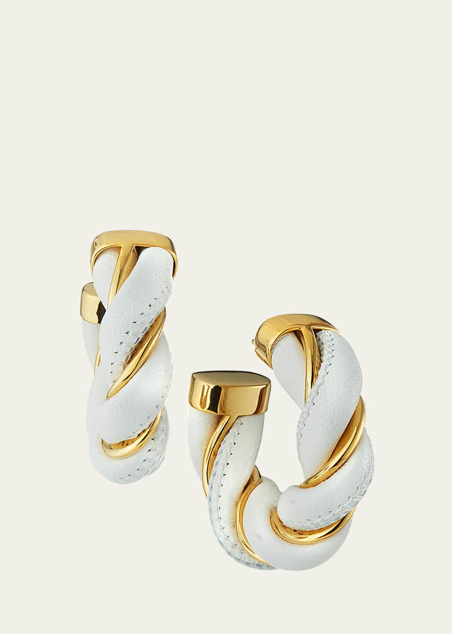 Image 1 of 1: Twisted Leather Earrings