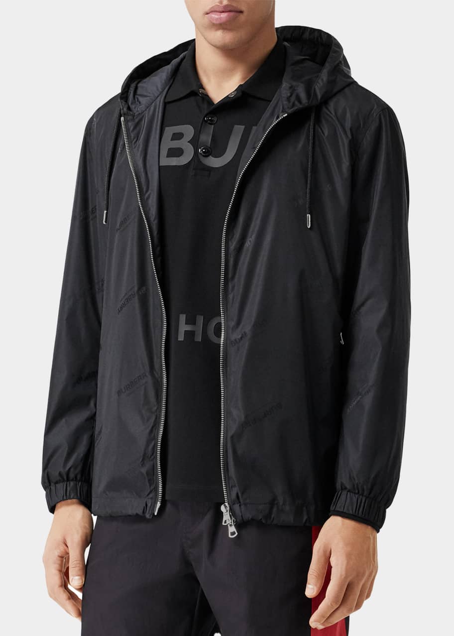 Burberry Men's Stretton Jacquard Logo Wind Jacket - Bergdorf Goodman