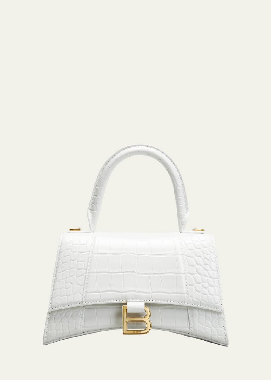 Balenciaga Hourglass Small Croc-Embossed Top-Handle Bag - Bergdorf