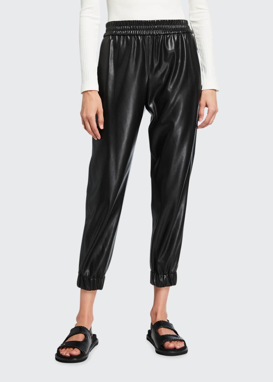 Alice + Olivia Pete Low-Rise Faux-Leather Pants - Bergdorf Goodman
