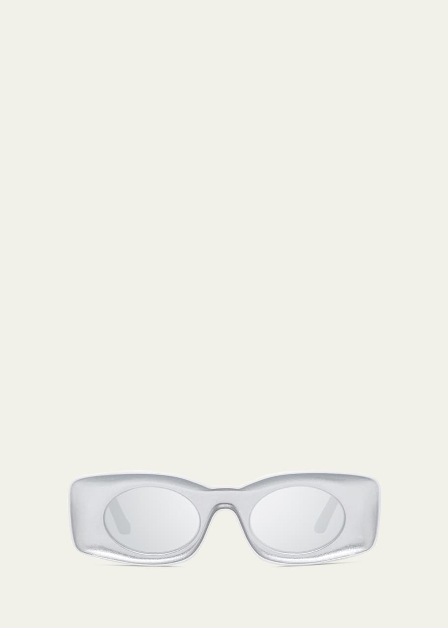 Image 1 of 1: Two-Tone Acetate Inset Oval Sunglasses