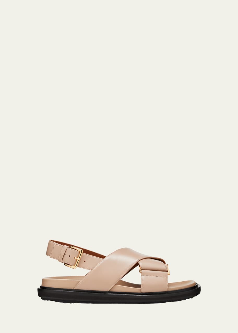 Marni Crisscross Slingback Flat Sandals - Bergdorf Goodman