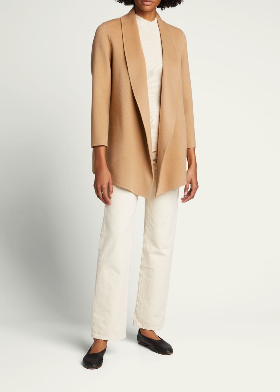 clairene shawl jacket in double face wool cashmere