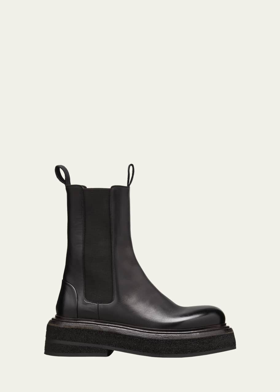 Marsell Leather Gored Chelsea Booties - Bergdorf Goodman