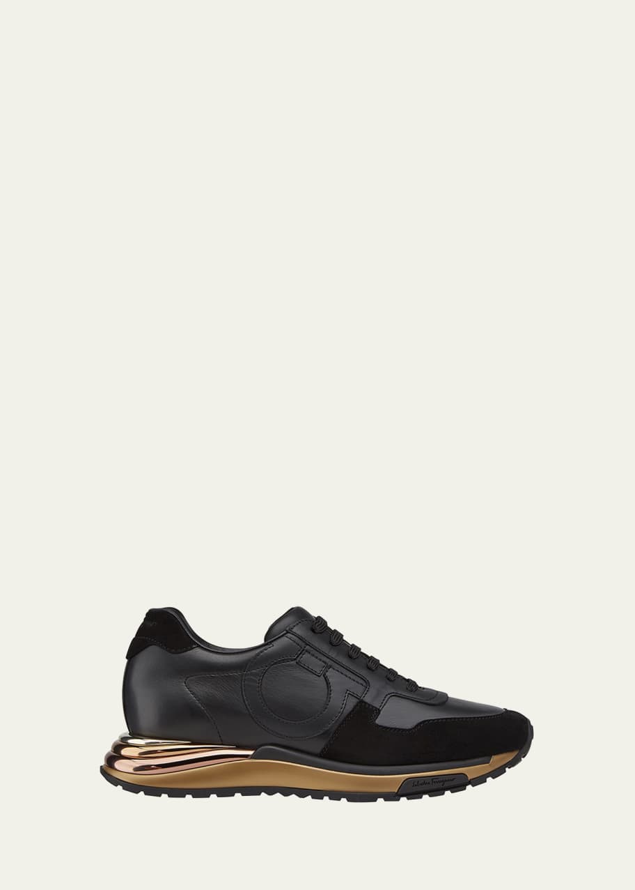 Ferragamo Brooklyn Gancio Leather Sneakers - Bergdorf Goodman