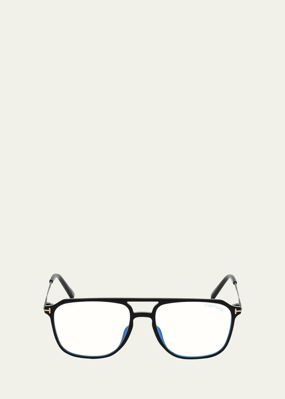 TOM FORD Men's FT5665-BM54 Blue Light Blocking Navigator Optical