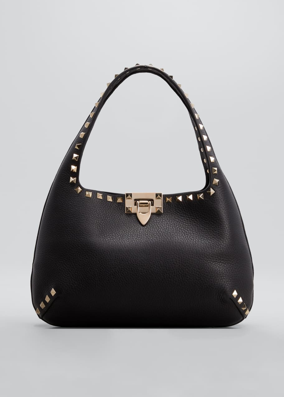Image 1 of 1: Rockstud Small Leather Hobo Bag