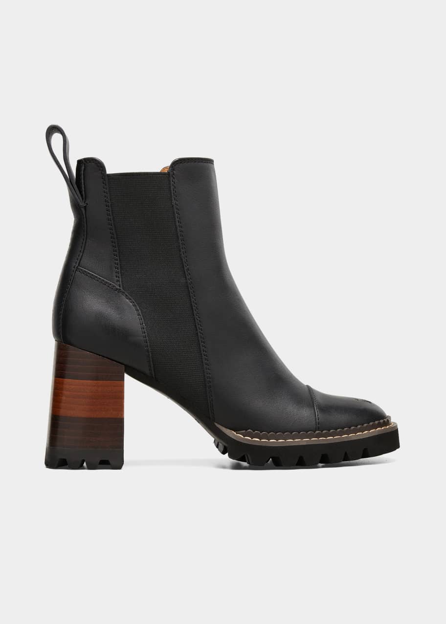 Image 1 of 1: 70mm Mallory Leather Ankle Booties