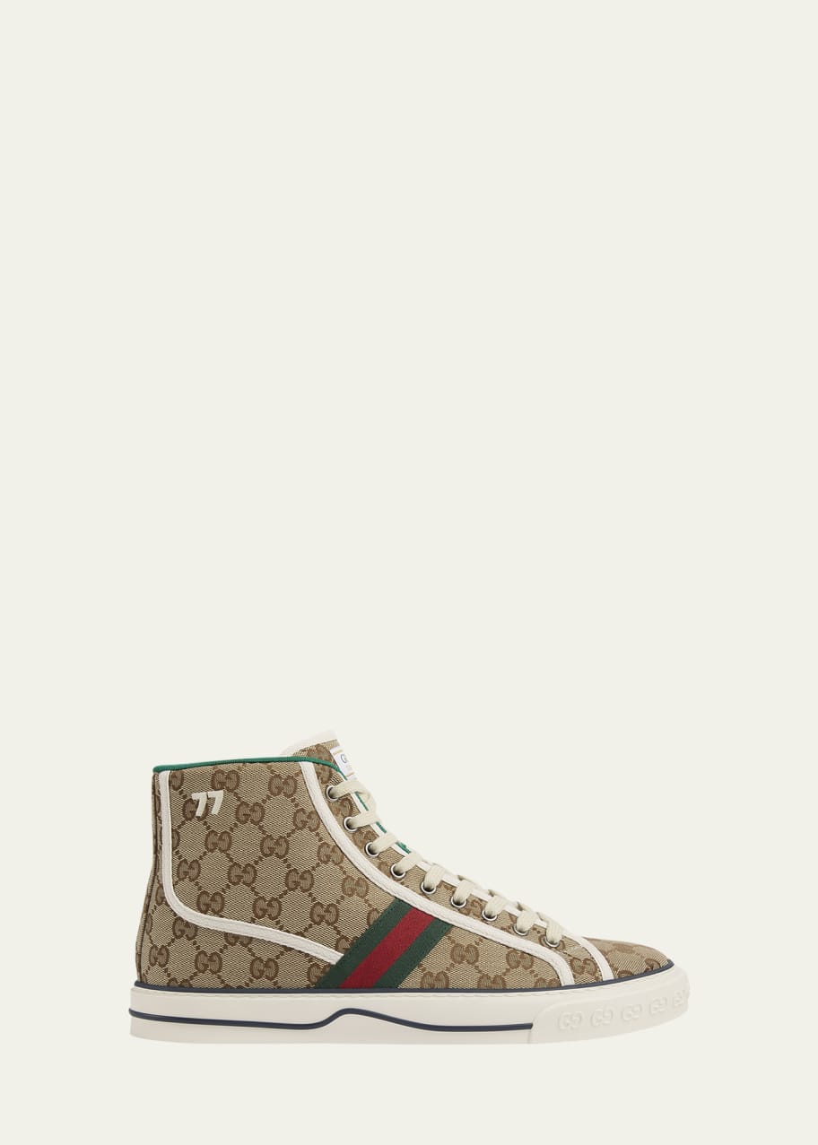 Gucci Men's Tennis 1977 Canvas High-Top Sneakers Bergdorf Goodman