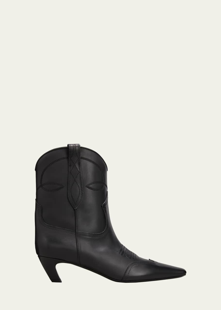 KHAITE Dallas ankle leather boots - Black