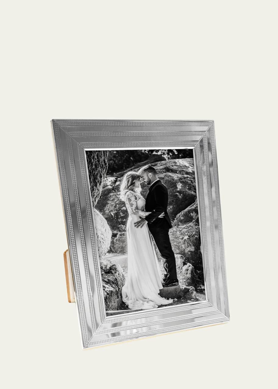 Image 1 of 1: Sterling Silver Dotted Pinstripe Frame, 5" x 7"