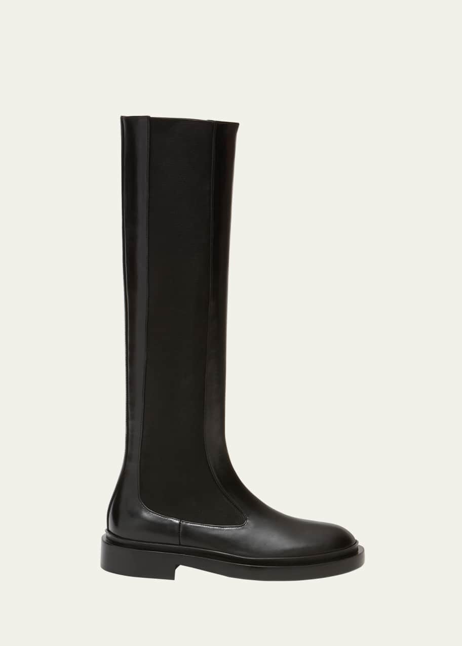 Jil Sander Leather Gored Knee Chelsea Boots - Bergdorf Goodman