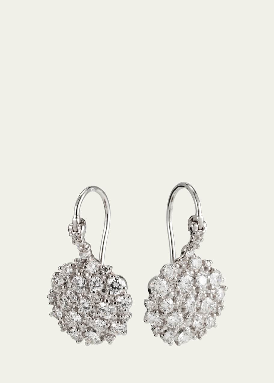 Image 1 of 1: 18k White Gold Diamond Confetti Wire Earrings