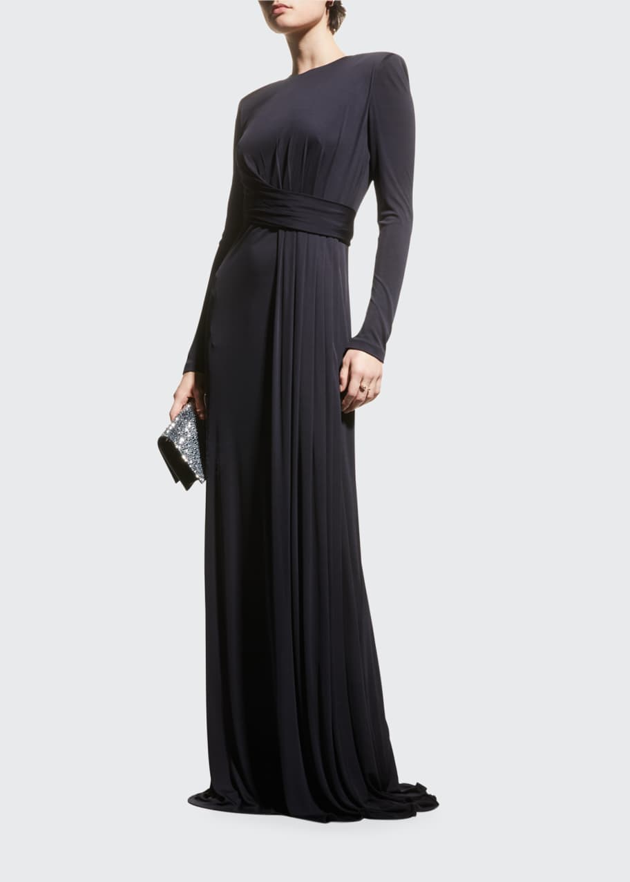 Alexander McQueen Draped Jersey Gown - Bergdorf Goodman