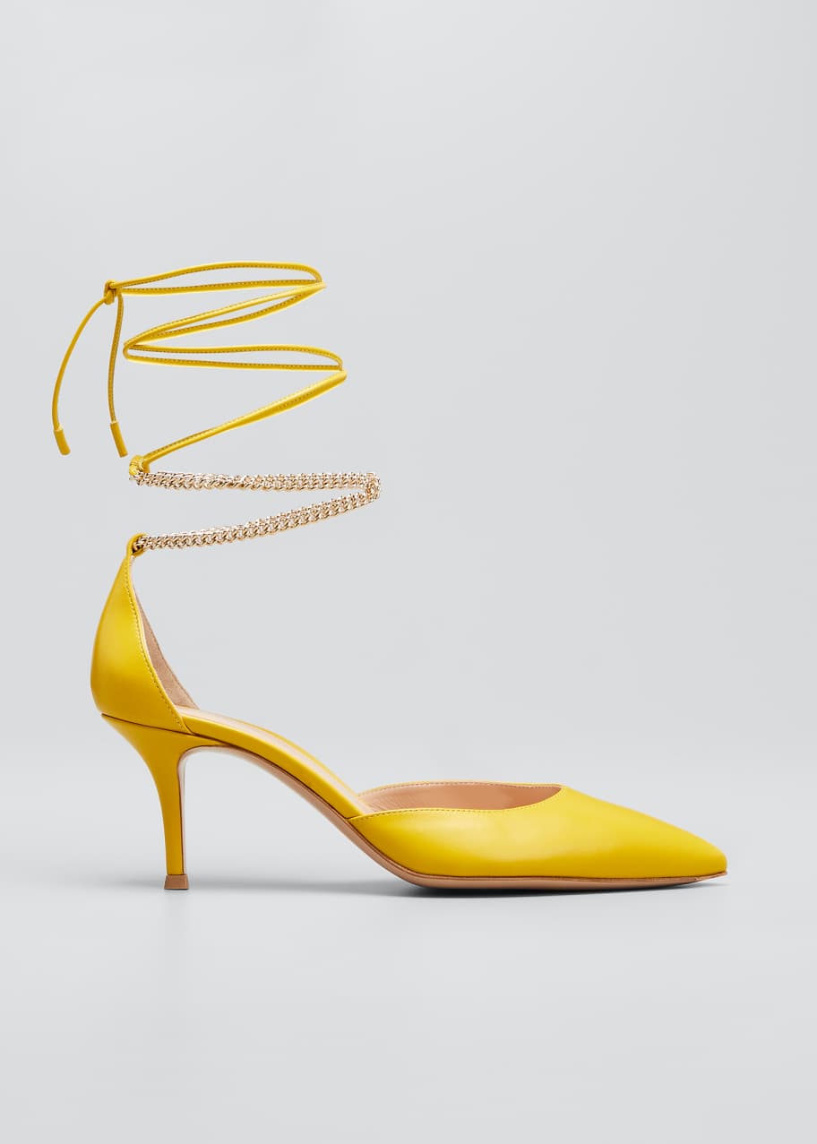 Image 1 of 1: Kira Chain Ankle-Tie Pumps