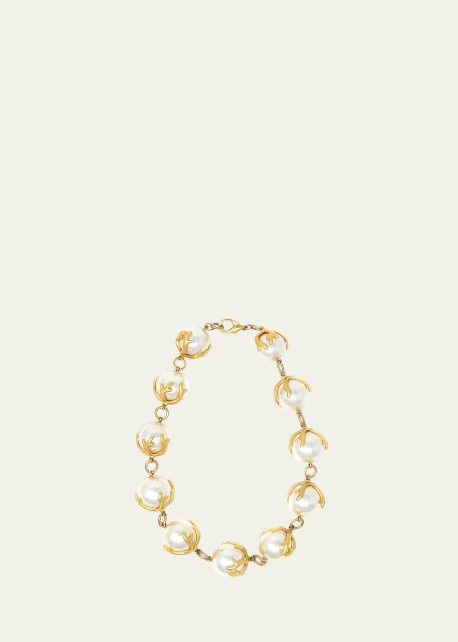 Image 1 of 1: Pearly Bead Link Necklace