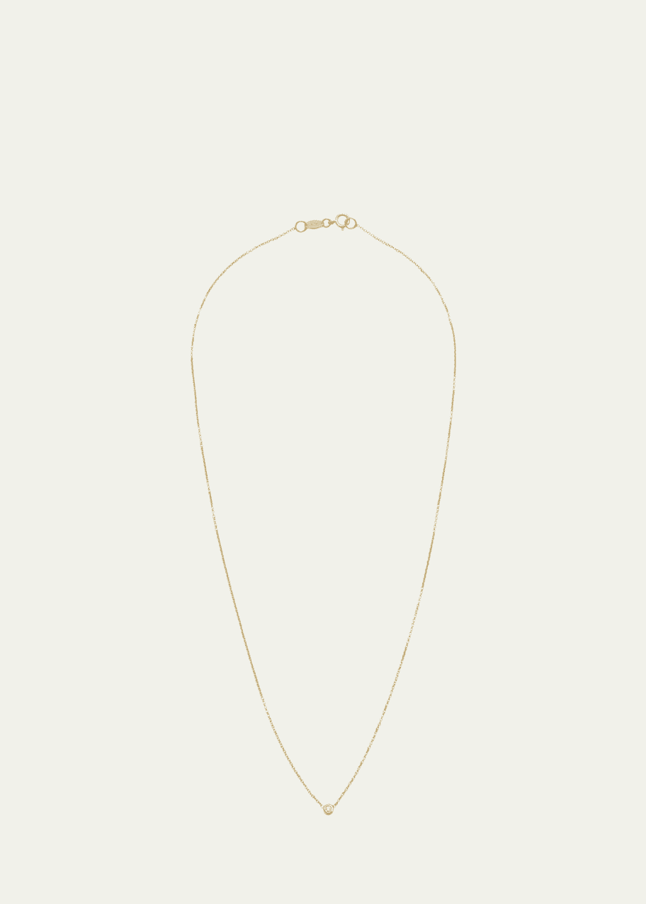 Image 1 of 1: 14K Gold Mini Bezel Diamond 0.03ct Necklace