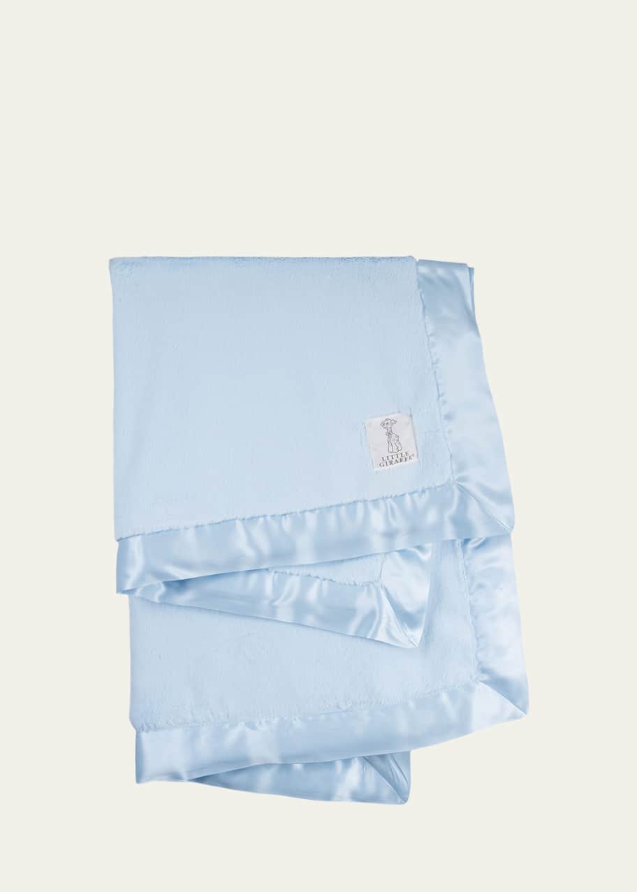 Image 1 of 1: Luxe Solid Plush Baby Blanket w/ Satin Border