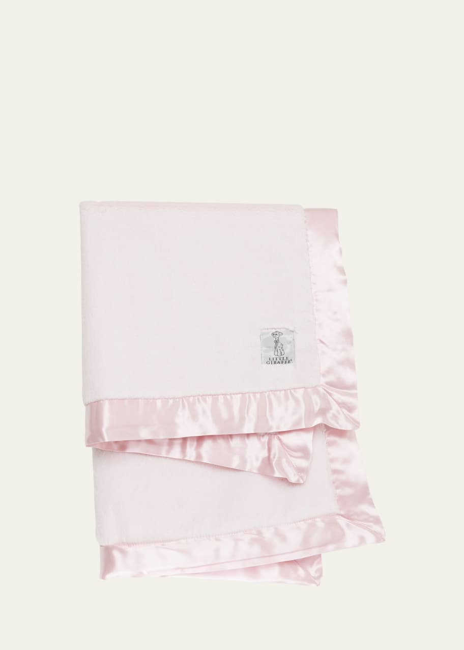Image 1 of 1: Luxe Solid Plush Baby Blanket w/ Satin Border