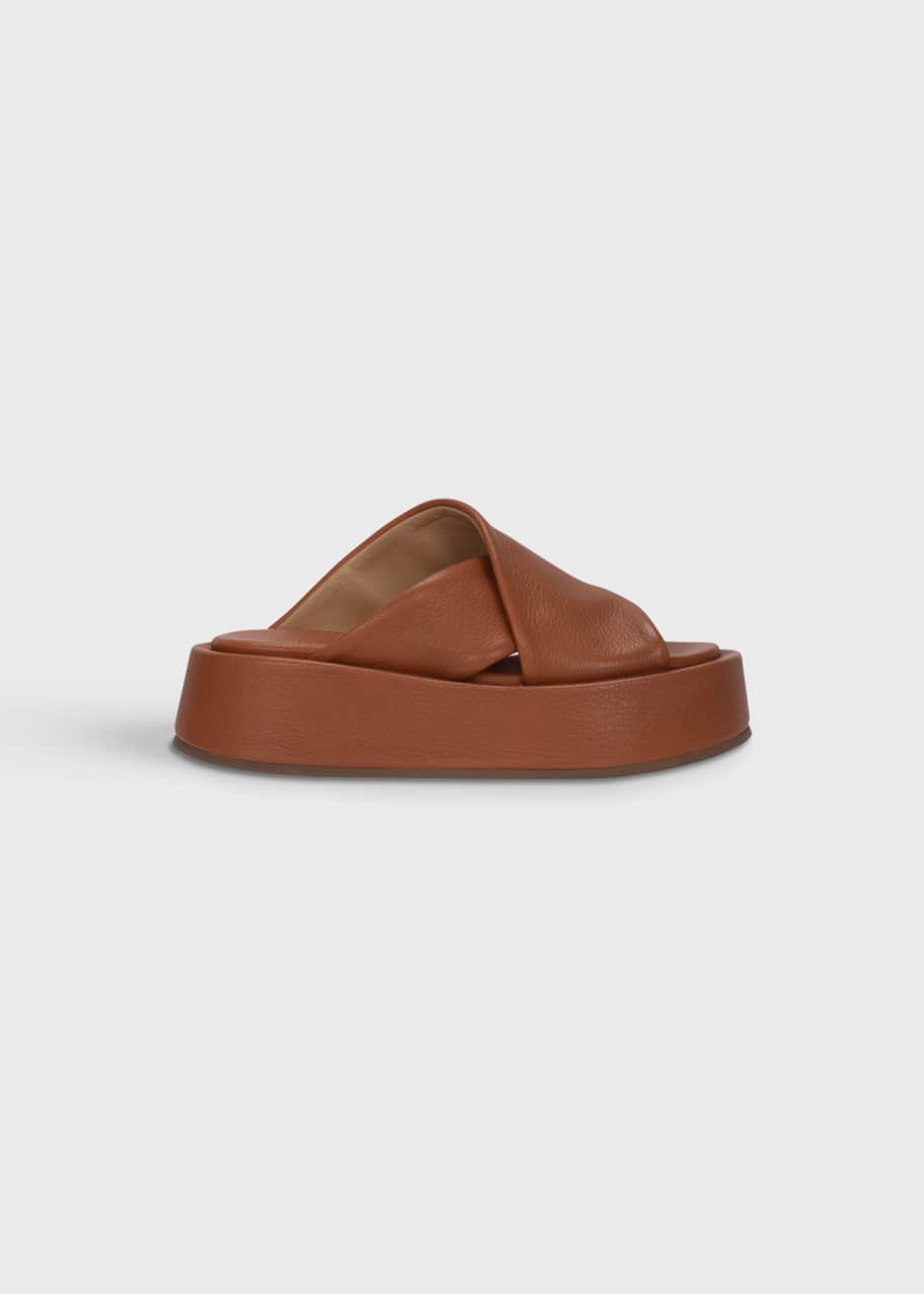 Marsell Crisscross Leather Platform Sandals - Bergdorf Goodman