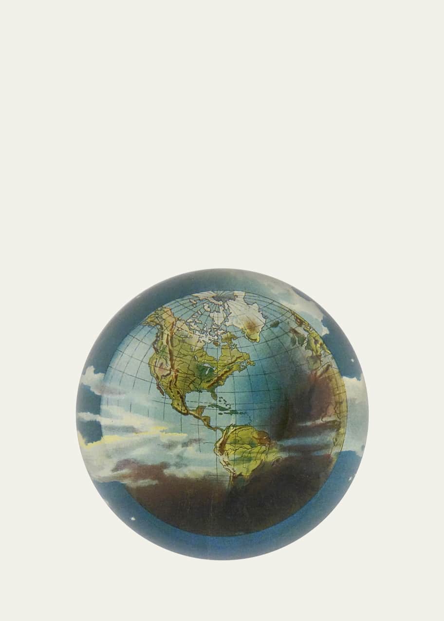 Image 1 of 1: World Globe Dome Paperweight