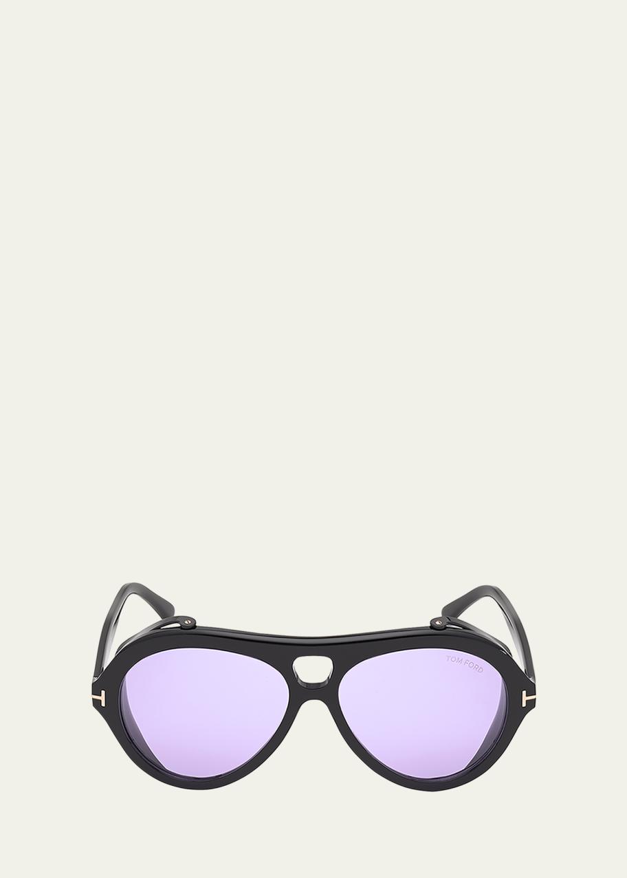 Tom ford neughman Tom Ford Sunglasses Neughman Black Brown Yellow Side Shields  main image 4