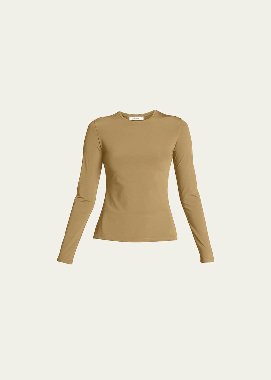 THE ROW Inverness Long-Sleeve Crepe Top - Bergdorf Goodman