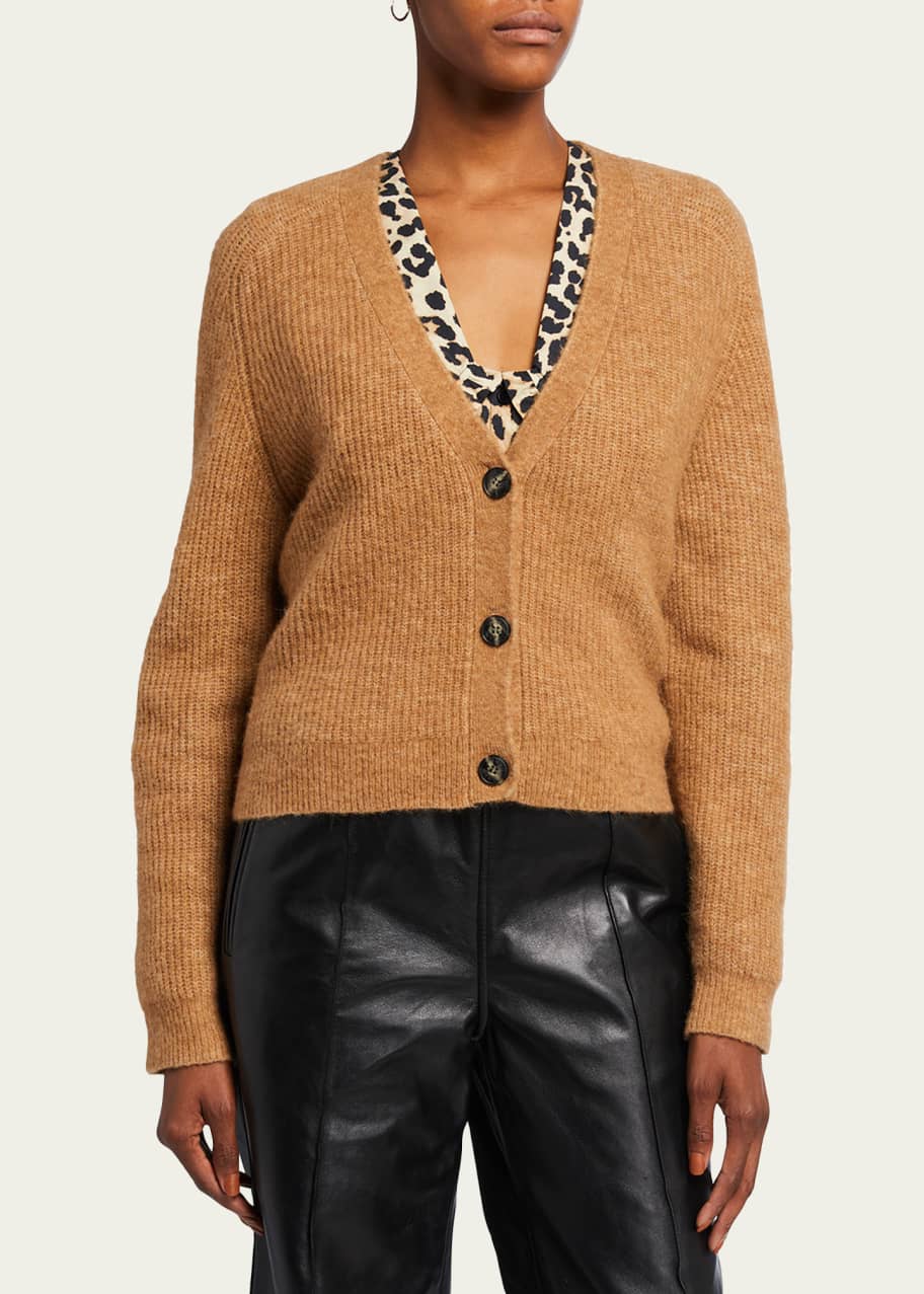 Ganni Soft Wool Blend Knit Cardigan Bergdorf Goodman