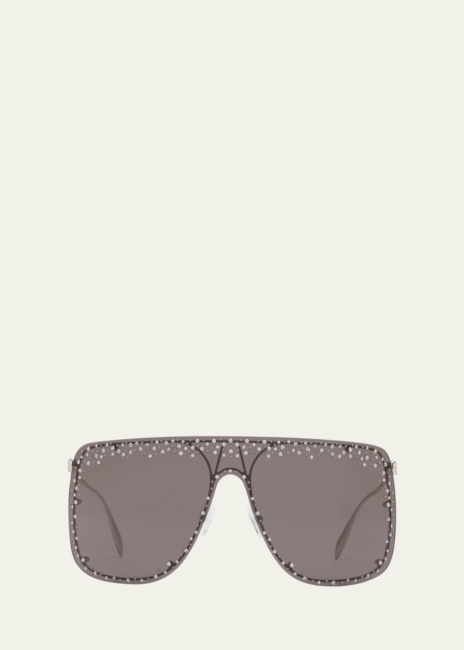 Image 1 of 1: Studded Skull Shield Sunglasses