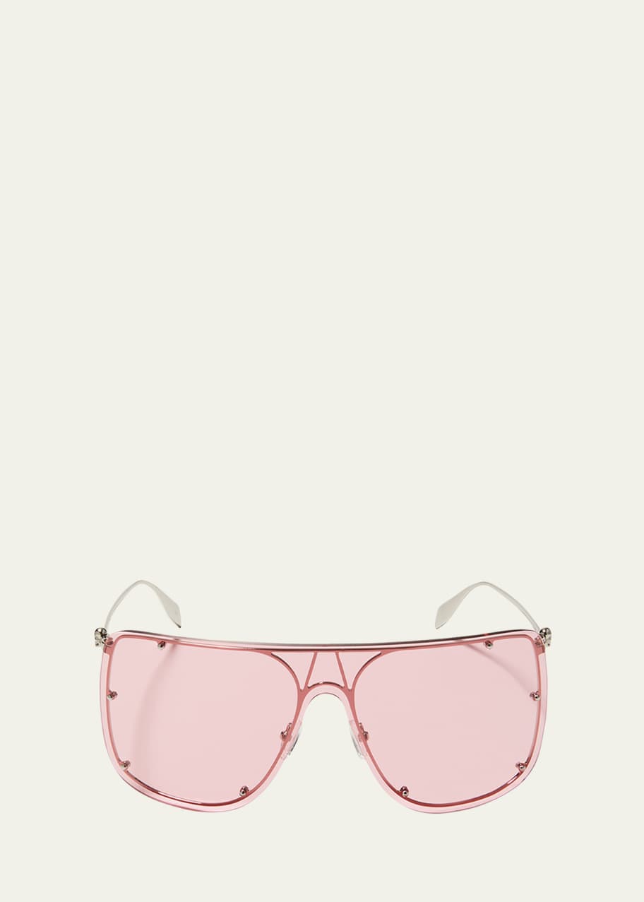 Image 1 of 1: Studded Skull Shield Sunglasses