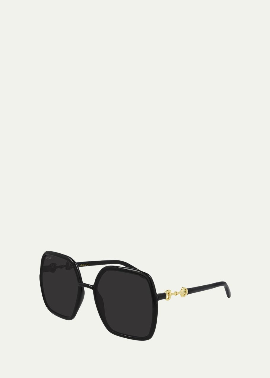 Gucci Oversized Geometric Injected Plastic Sunglasses  display picture 1