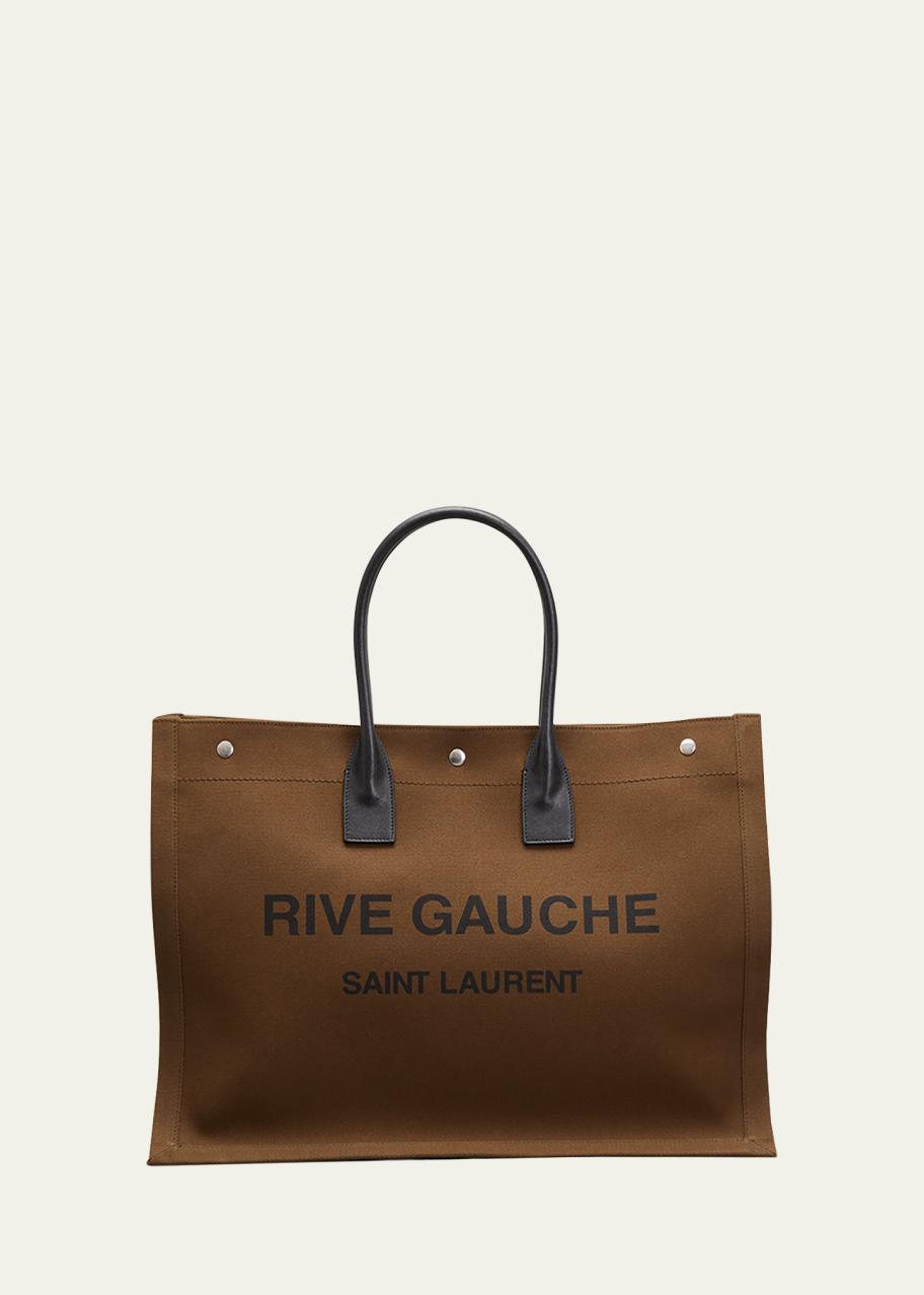 Saint Laurent Men's Noe Rive Gauche Canvas Tote Bag - Bergdorf Goodman