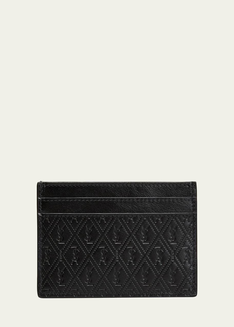 Saint Laurent Men's Cassandre YSL Logo Leather Card Case - Main Image