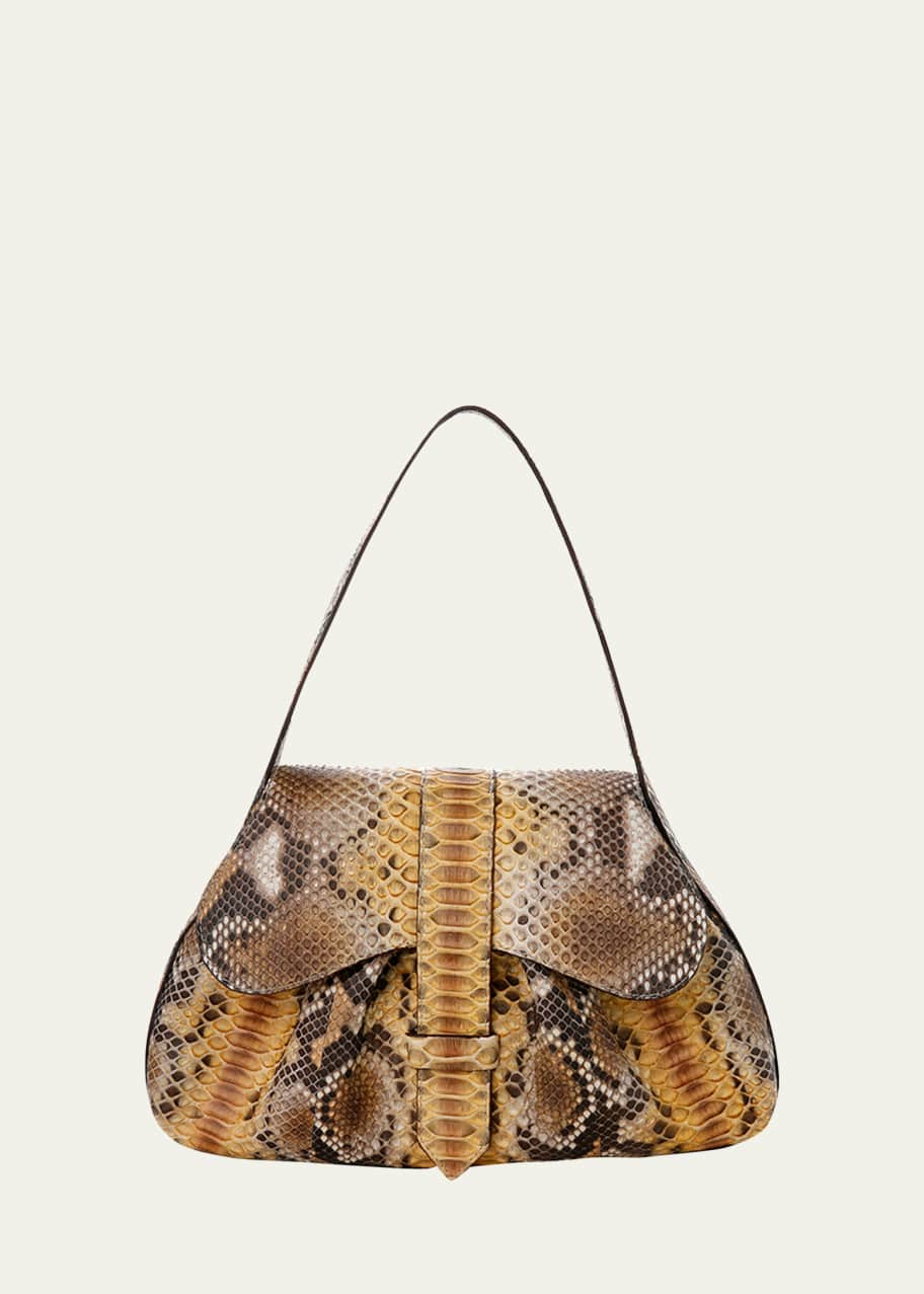 ADRIANA CASTRO Mercedes Pleated Python Top-Handle Bag - Bergdorf Goodman