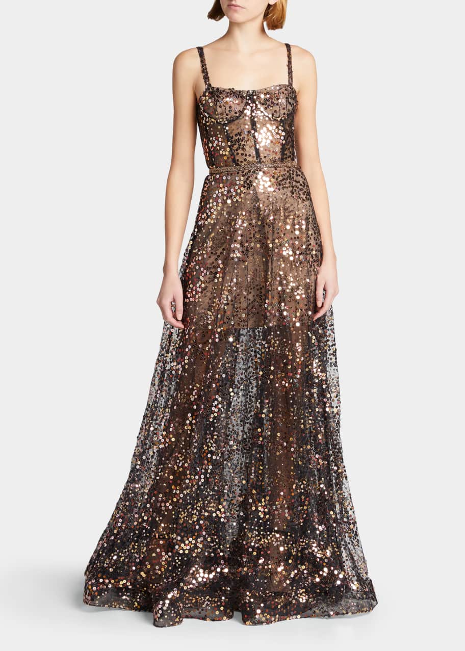 Bronx and Banco Midnite Noir Sequined Gown - Bergdorf Goodman