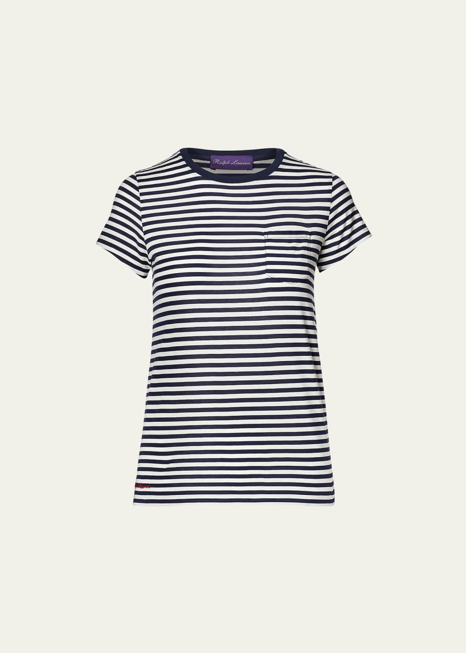 Image 1 of 1: Striped Cotton T-Shirt