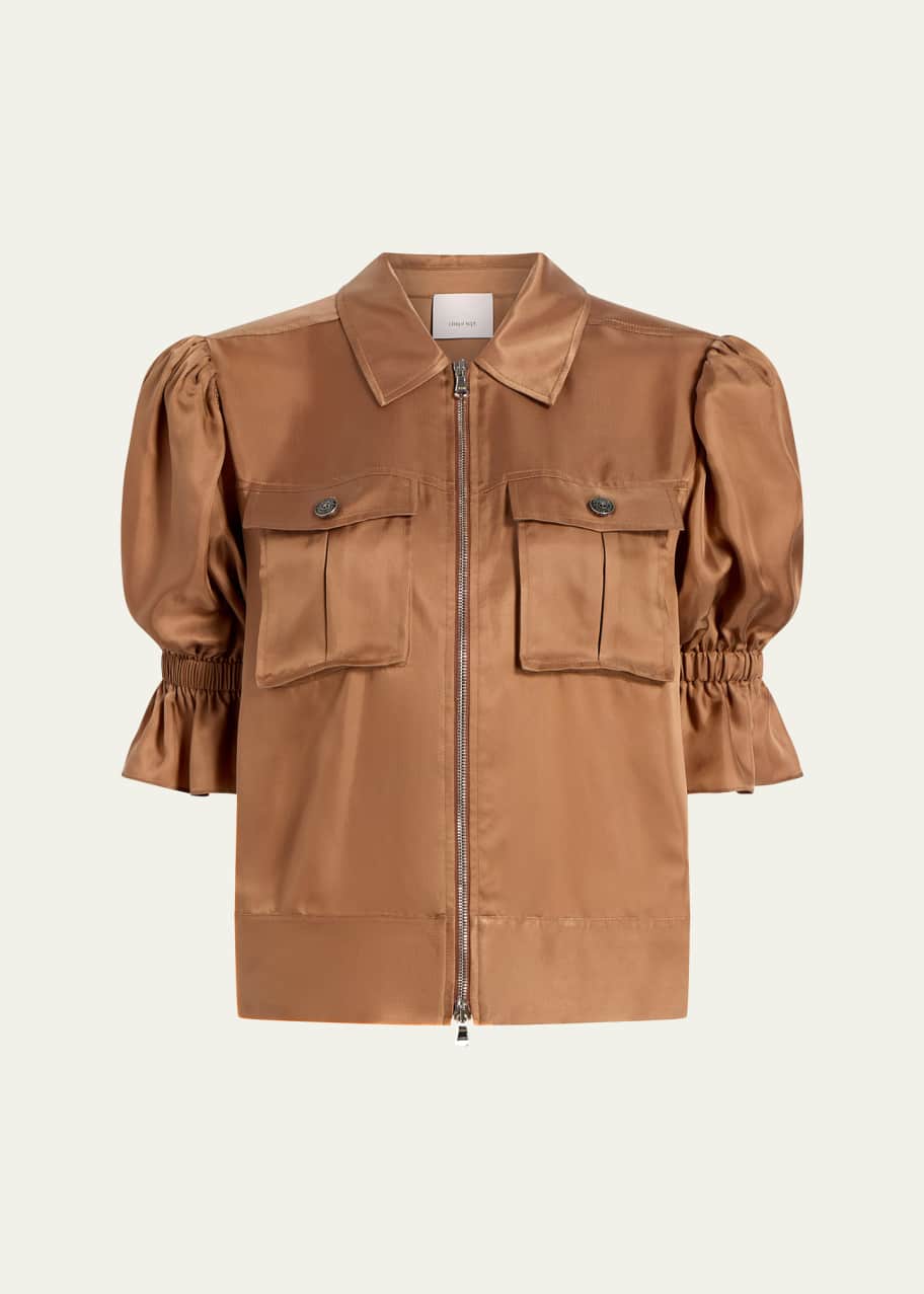 Image 1 of 1: Holly Short-Sleeve Sateen Jacket