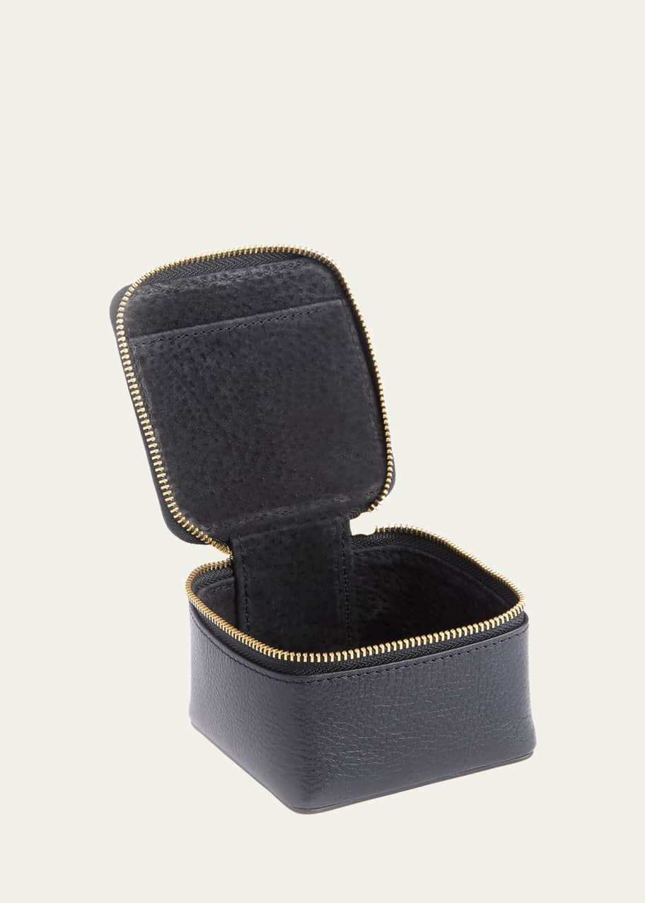 Image 1 of 1: Monogrammed Leather Jewelry Trinket Case