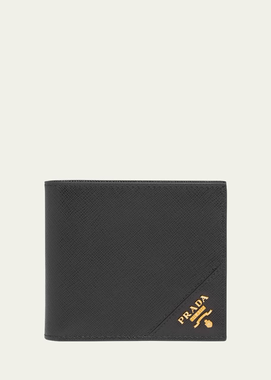Prada Men's Saffiano Metal Billfold Wallet with ID Window