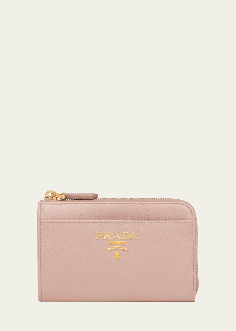 Prada Leather Card Case with Key Ring Bergdorf Goodman