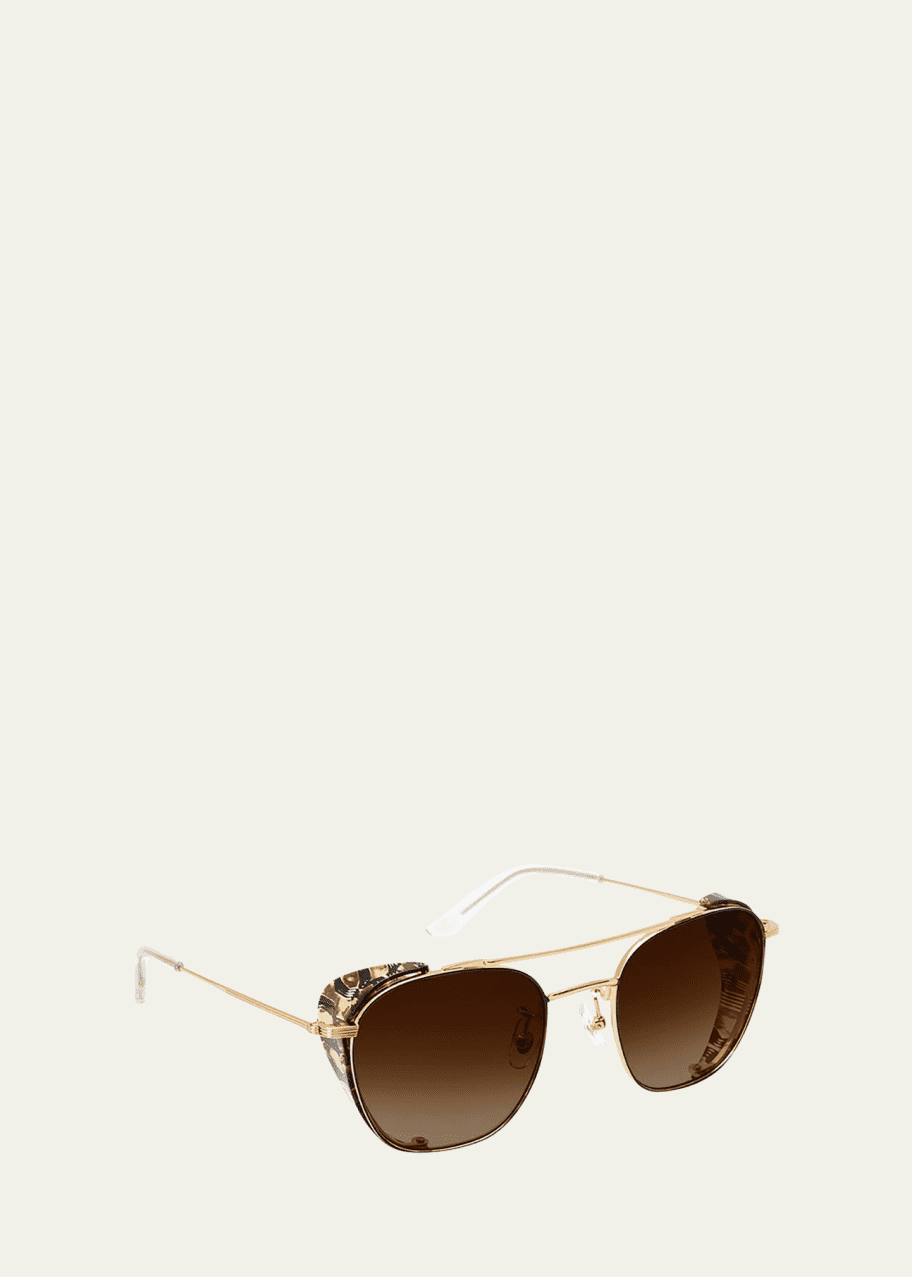 KREWE Earhart 24K GoldPlated Metal Aviator Sunglasses Bergdorf Goodman