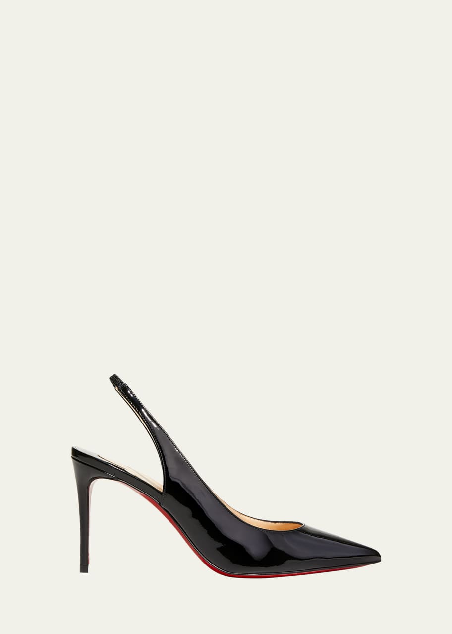 Image 1 of 1: Kate Sling Patent Calfskin Red Sole Pumps