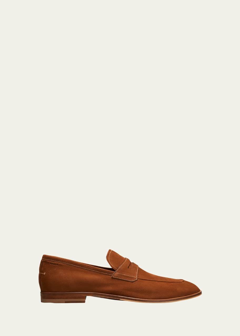 Bally Men s Wedian Nubuck Penny Loafers Bergdorf Goodman