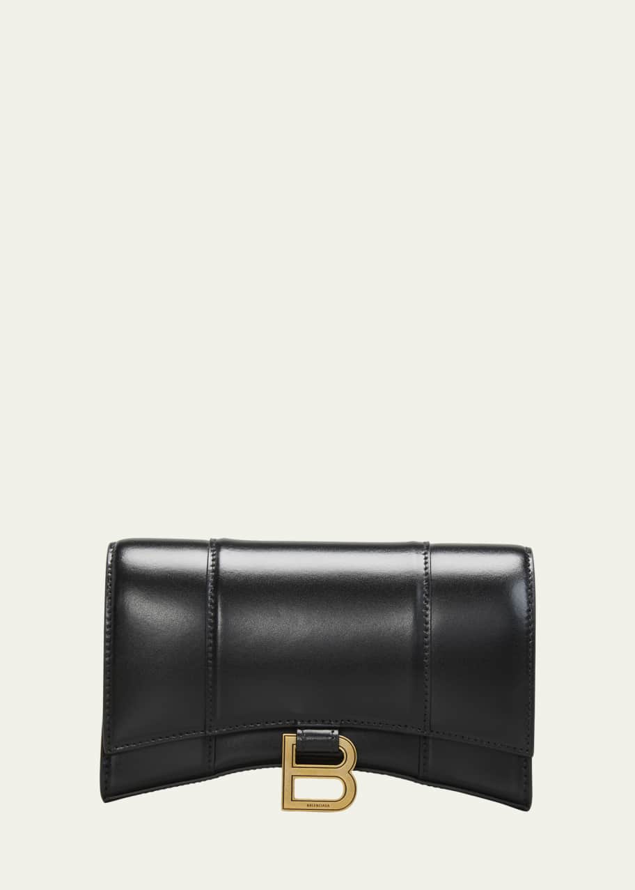 Balenciaga Hourglass Chain Leather Wallet on Chain - Bergdorf Goodman