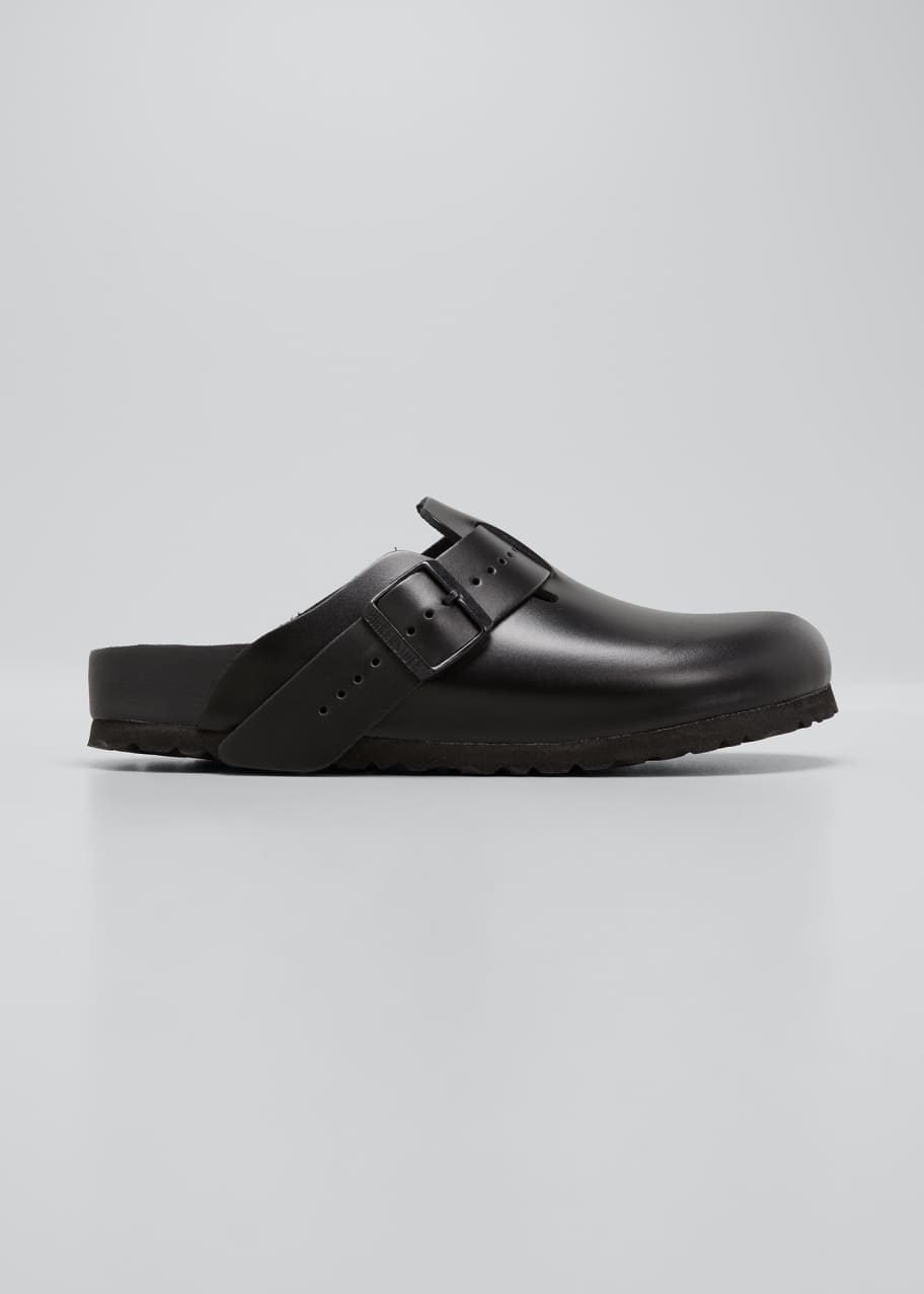Rick Owens x Birkenstock Men's Boston Leather Slide Clogs